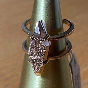 Kendra Scott Boyd cocktail ring, rose gold drusy